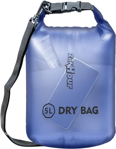 Vista 10 de Bolsa impermeable de almacenamiento transparente con tapa enrollable - Bolsa seca de 2 l/5 l/10 l/20 l, adecuada para viajes, natación, kayak Blanco