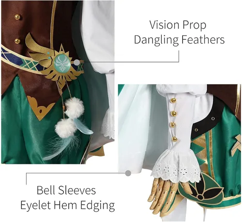 Vista 6 de Disfraz de anime Venti para mujer uniforme de Halloween