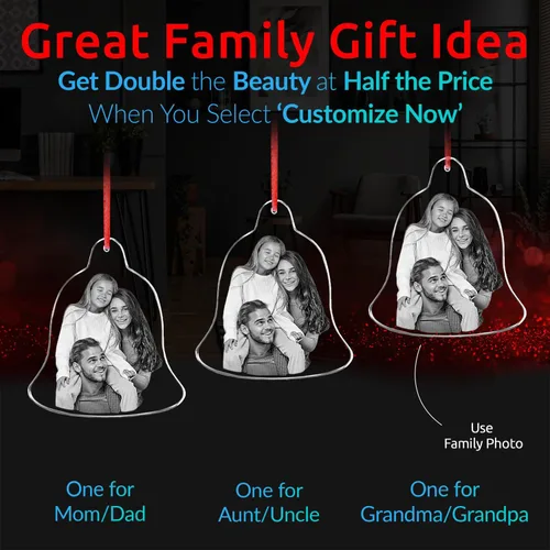 Vista 2 de ArtPix 3D Adorno de Navidad con foto de cristal, regalos de Navidad personalizados para mujeres, esposa, mamá, papá