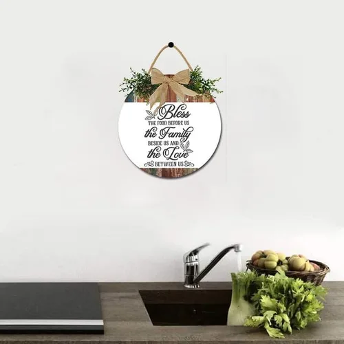 Vista 3 de Bless This Kitchen Signs for Farmhouse Home Rustic Hanging Wood Kitchen Wall Decor For Dining Room Pantry D4