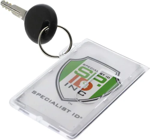 Vista 3 de Specialist ID Portatarjetas de identificación de combustible de alta resistencia – Capacidad para dos tarjetas – Llavero de plástico rígido
