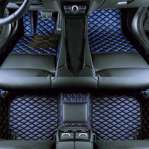 Vista 23 de Tapetes de cuero personalizados impermeables para automóvil, sedán, SUV, automóvil deportivo, negro, beige, para hombre y mujer (todo beige, 3D)