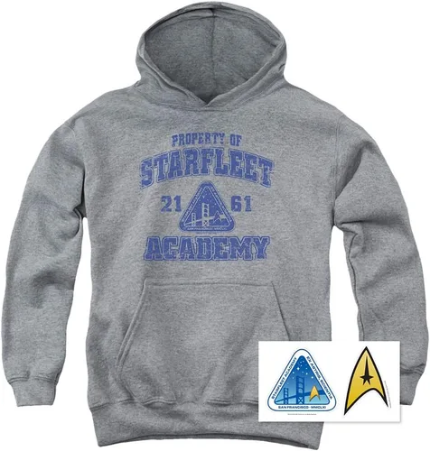 Vista 2 de Star Trek - Sudadera con capucha y calcomanías para niños y jóvenes, talla XL, Academia, Gris
