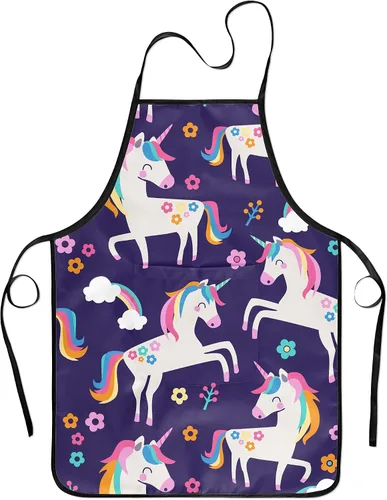 Vista 11 de Cute Kids Aprons for Cooking Painting Baking, Waterproof Toddler Aprons with Pockets, Art Smock for Boys Girls