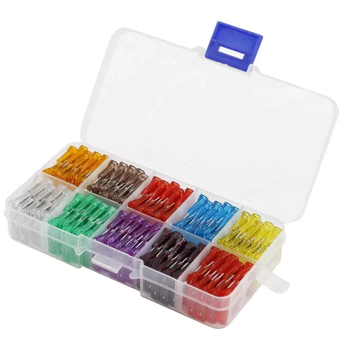 Vista 3 de Kit de 100 fusibles de automóvil – Kit surtido de fusibles de repuesto para automóvil, caravana, camión, motocicleta