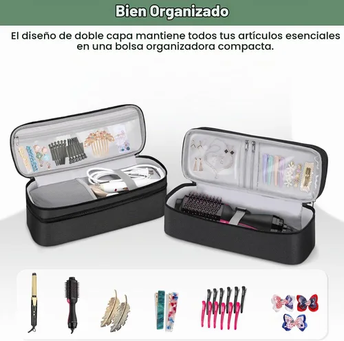 Vista 3 de SITHON Estuche de transporte de viaje de doble capa para Shark FlexStyle/SmoothStyle, bolsa organizadora de almacenamiento resistente al agua