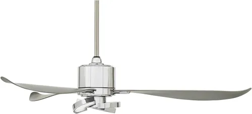 Vista 9 de Ventilador de techo interior Vengeance de 56" cromado de 3 aspas con Estilo moderno acabado plateado dormitorio sala de estar cocina comedor oficina