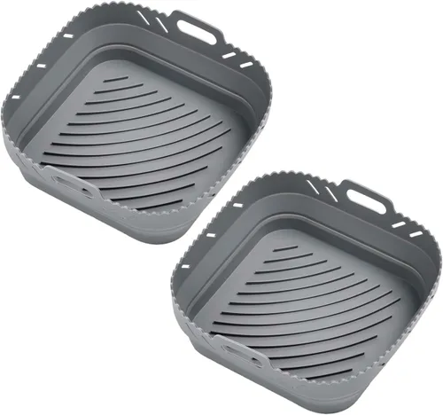 Vista 7 de HIC Kitchen Forro redondo plegable para freidora de aire, reutilizable, silicona de grado europeo, se adapta a cestas de freidora de aire de 5 a 7