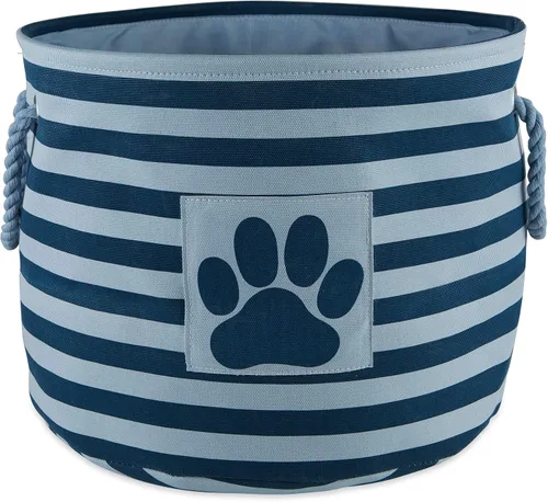 Vista 20 de Bone Dry - Cesta de almacenamiento para mascotas, diseño de parche de pata rayado, aguamarina, rectángulo pequeño