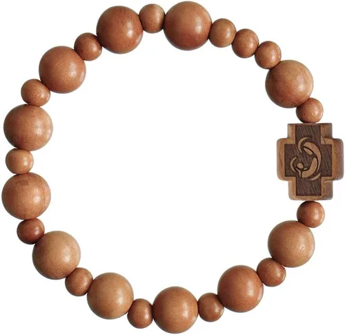 Vista 2 de Pulsera Rosario Madera de Azufaifo Stretch 0.394 in