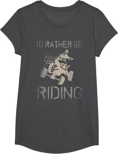 Vista 48 de Camiseta gráfica I'd Rather Be Riding ATV Quad Racing Rider de 4 ruedas, Negro