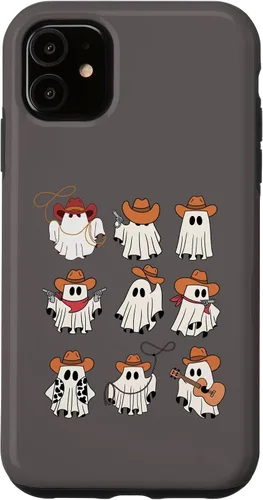 Vista 8 de Carcasa divertida para iPhone 13 Pro Max Boo Haw Western Cowboy Ghost Cowgirl