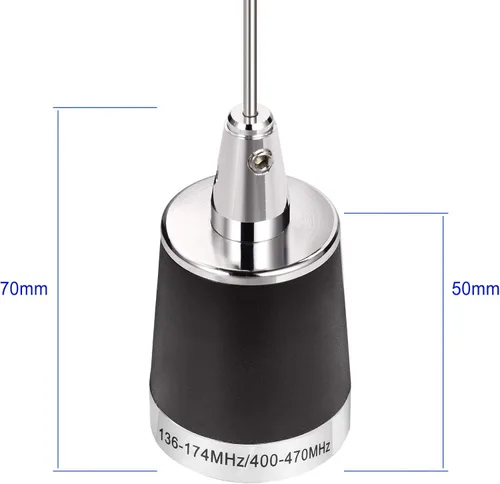 Vista 5 de Bingfu Antena de radio móvil VHF UHF 144/430MHz Banda dual 136-174MHz 400-470MHz Radio jamón para vehículo Antena de montaje NMO para coche, camión