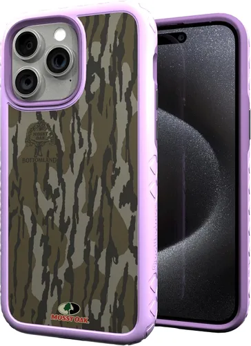 Vista 51 de cellhelmet Mossy Oak Agua Yellowfin Funda de doble capa en morado lila diseñada para iPhone 13 Pro Max a prueba de golpes y caídas, duradera