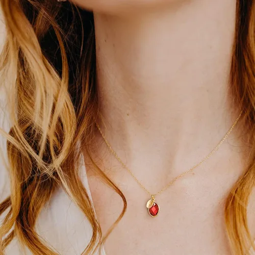 Vista 2 de Me&Hz Initial Birthstone Necklace for Women 14K Gold Filled Small Initial Necklace Crystal Birthstone Pendant Necklace for Girls Teens Mom Dainty