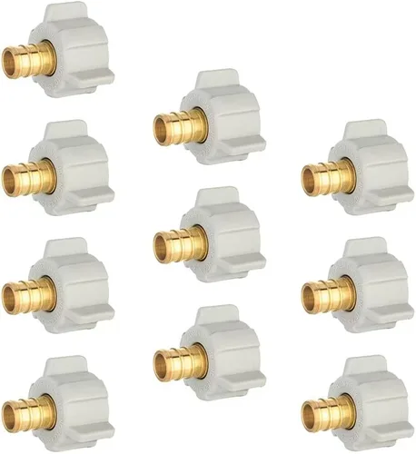 Vista 17 de Adaptador recto giratorio EFIELD 1/2" Pex X 7/8" BC (Ballcock) Tubería de latón PEX FittingsAdaptador recto giratorio de tuerca