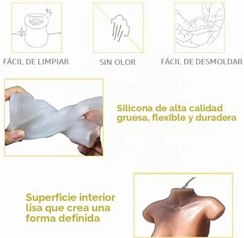 Vista 6 de Moldes de vela en forma de cuerpo para hacer velas de DIY, molde de silicona 3D LPCMBS161 0