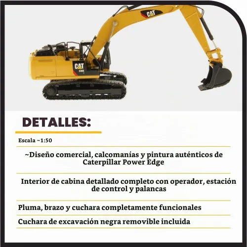 Vista 4 de Diecast Masters 1:50 Excavadora hidráulica híbrida Caterpillar 336E H – High Line Series 85279