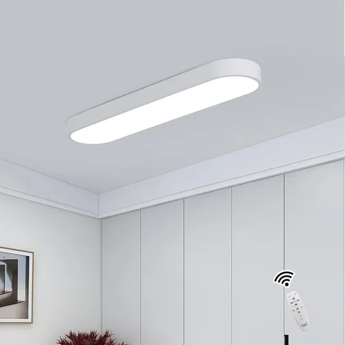 Vista 12 de Lámpara de techo lineal de 23.6 pulgadas, LED moderna de 40 W, lámpara de techo simple negra, iluminación de techo de perfil bajo para dormitorio