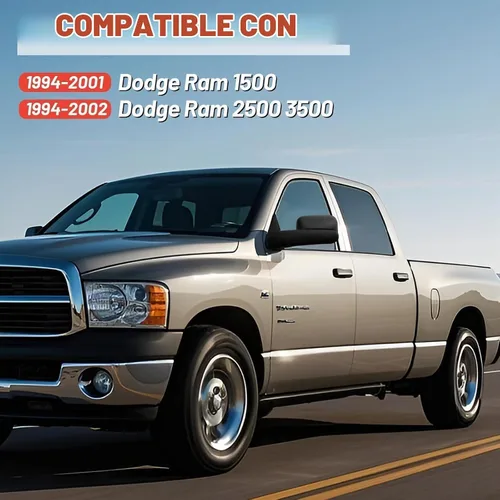 Vista 2 de Espejos de remolque para conductor y pasajero para Dodge Ram 1500 1994-2001, Ram 2500 3500 1994-2002 Ajustable manual, plegado manual, juego