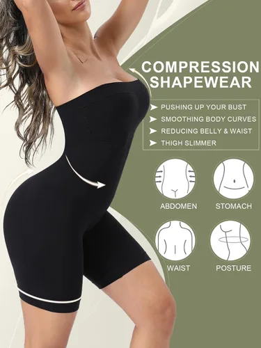 Vista 2 de Faja moldeadora sin tirantes, levantador de glúteos, mediados de muslo, moldeador de cuerpo para mujeres, debajo del vestido, control de abdomen