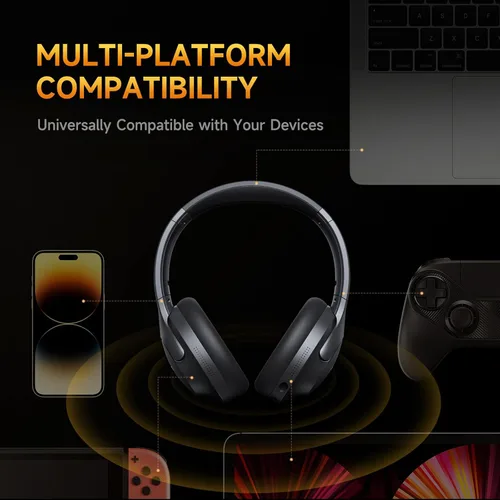 Vista 7 de Picun Auriculares inalámbricos para juegos con cancelación activa de ruido, auriculares Bluetooth de 2.4 GHzBluetooth con micrófono desmontable