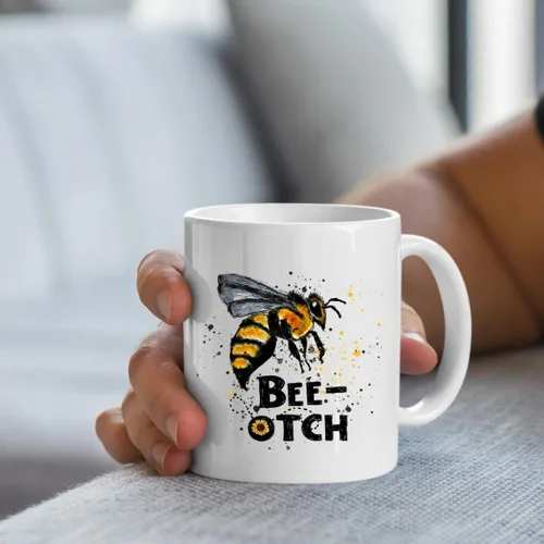 Vista 5 de Bee-otch Bumble Bee Funny 11oz Coffee Cup