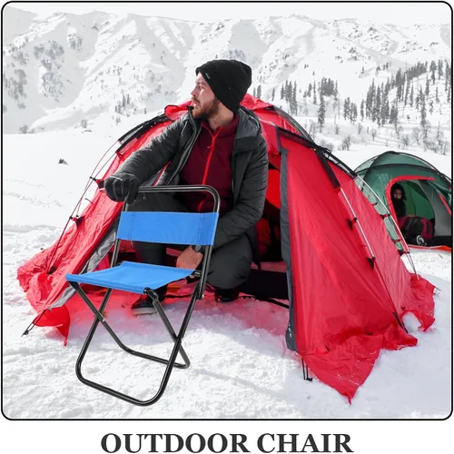 Vista 4 de STOBAZA Silla de camping pequeña y plegable ligera, portátil, para exteriores, diseño ergonómico, fácil almacenamiento y transporte para pesca