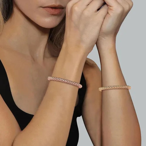 Vista 3 de Stretch Bracelets for Women GoldSilverRose Gold Elastic Bracelet Set for Women 3 PCS Stackable Bracelets Multilayer Charm Bracelet Valentines Day