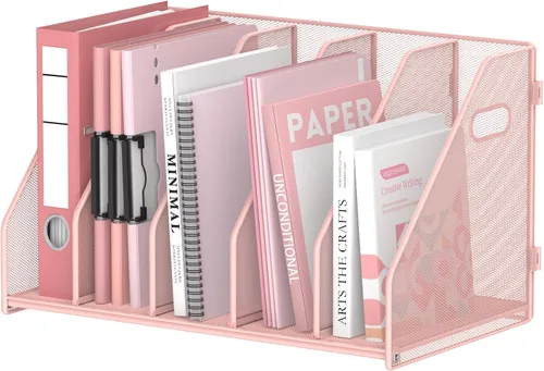 Vista 10 de Organizador de carpetas, soporte para archivos de revista con 5 Negro