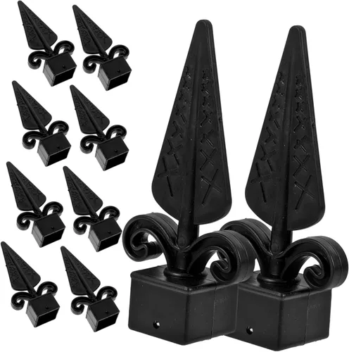 Vista 6 de DOITOOL 20 piezas de cabeza de valla de plástico tapas de poste de valla de piezas de valla tapas de metal valla de metal valla de metal cercado