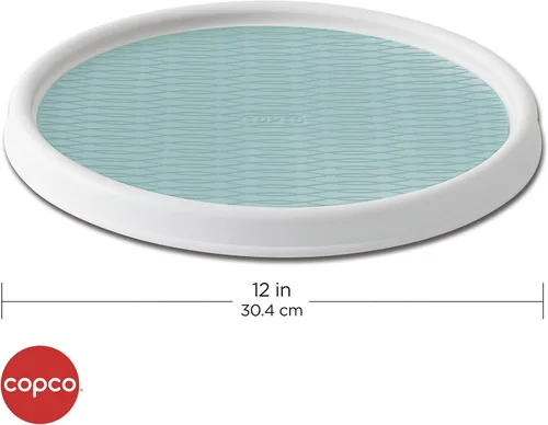 Vista 7 de Copco 5234754 Plato Giratorio Lazy Susan Antideslizante para Despensa, 12 Pulgadas, Blanco/Aguamarina