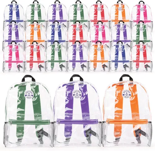 Vista 2 de Yacht & Smith Mochilas transparentes transparentes, a granel de 17 pulgadas ligeras al aire libre del gimnasio del viaje del bolso