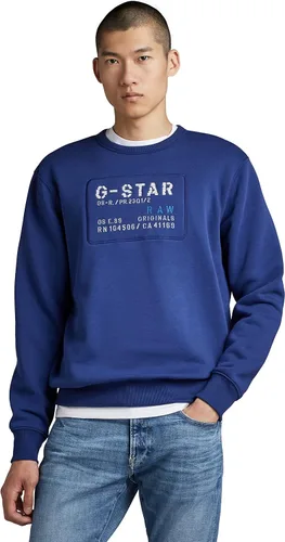 Vista 16 de G-STAR Sudadera de cuello redondo con estampado prémium para hombre Resumen: Azul
