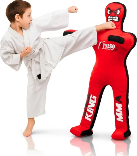 Vista 16 de Maniquí de lucha libre sin relleno para niños – Maniquí de agarre juvenil BJJ, MMA, Jiu Jitsu y compañero de entrenamiento de judo – Compañero