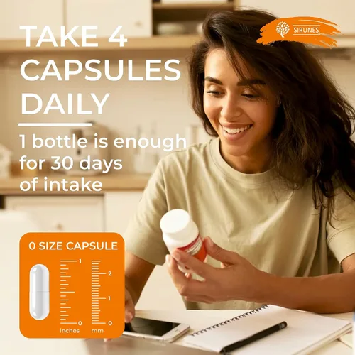 Vista 3 de SIRUNES Cápsulas de colágeno de pollo – Suplemento nutricional de colágeno tipo II para apoyo de articulaciones, piel y huesos – Suplementos