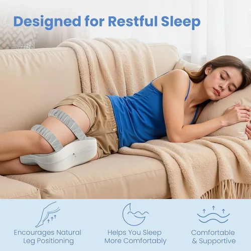 Vista 6 de JINXIA Almohada de rodilla para dormir de lado, cómoda almohada de espuma viscoelástica para dormir de lado, almohada para dormir entre piernas