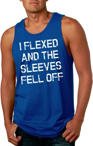 Vista 2 de Camiseta sin mangas para hombre con diseño gracioso de I Flexed and The Sleeves Fell Off, camiseta para entrenamiento en el gimnasio