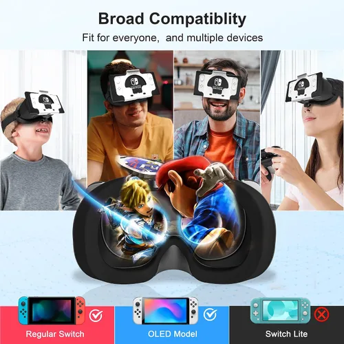 Vista 4 de Upgraded VR Headset for Nintendo Switch & Switch OLED Model, Switch Virtual Reality Glasses with Adjustable HD Lenses and Comfortable Head Strap