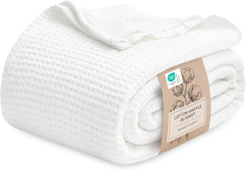 Vista 18 de Bedsure Gentlesoft - Manta de 100 % algodón, tamaño Twin XL, para dormitorio universitario, transpirable y suave, manta Twin de tejido waffle