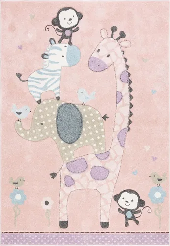 Vista 17 de SAFAVIEH Carousel Kids Collection - Alfombra decorativa de 2 x 3 pies, color marfil, diseño animal, no desprende pelusa y de fácil cuidado, ideal