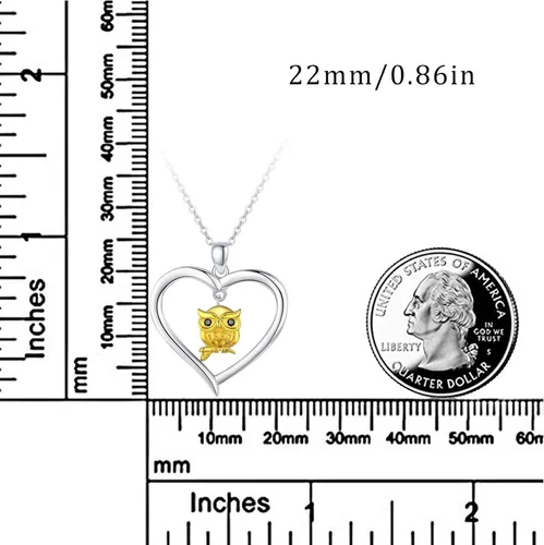 Vista 3 de CUOKA MIRACLE Collar de flor de rosa S925 collar de corazón de plata de ley con collar de flor de rosa doble corazón y romance para esposa novia