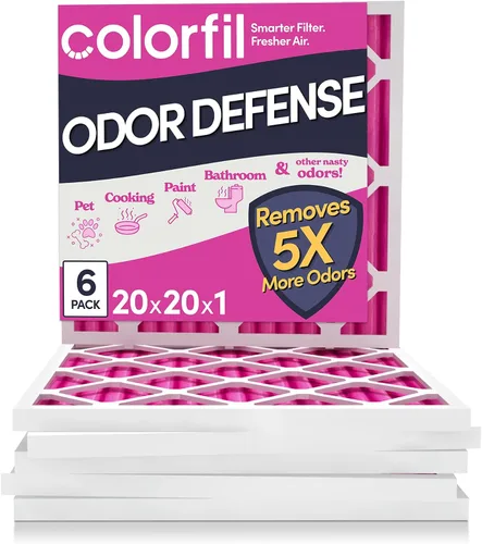 Vista 35 de Colorfil - Filtro de aire de 12 x 12 x 1 pulgadas, filtros que cambian de color para olores de gatos y perros, filtro de aire acondicionado MERV 8