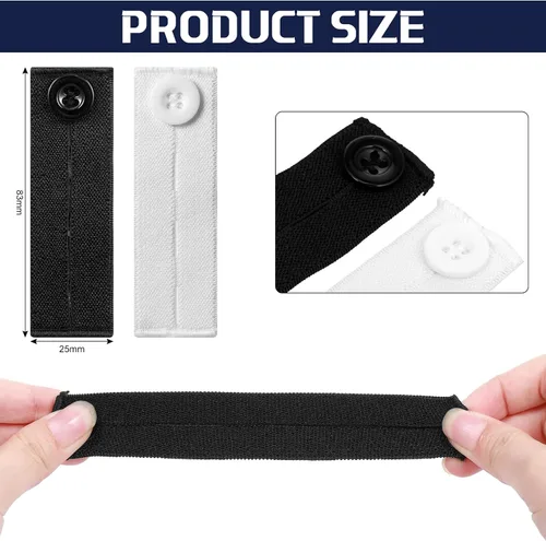 Vista 3 de Canlierr 20 Pcs Extender Button Set Includes Elastic Waist Button and Comfy Collar Extender for Clothing Supplies