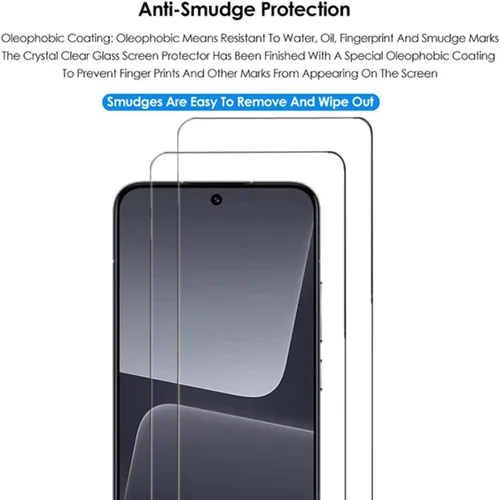 Vista 4 de Protector de pantalla transparente para Xiaomi 13 HD Vidrio templado - [Paquete de 2] 9H Dureza Compatible con fundas Anti-arañazos Protector