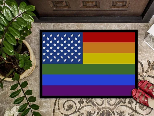 Vista 3 de Caroline's Treasures CK8013JMAT - Tapete con orgullo gay de Estados Unidos, 24 x 36 pulgadas, para interiores y exteriores, para entrada