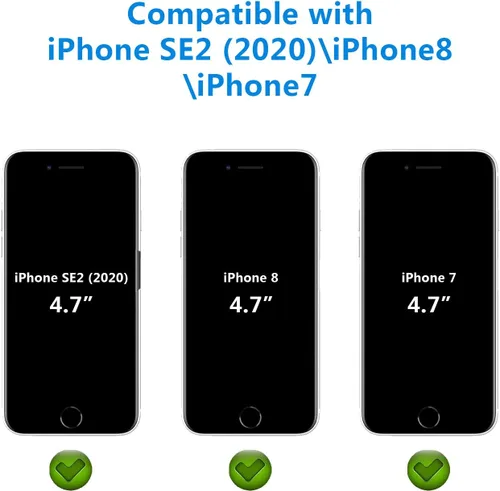 Vista 2 de CellEver Funda transparente de cuerpo completo para iPhone SE 2020, iPhone 7/8, protección resistente con parachoques de TPU antideslizante y 2