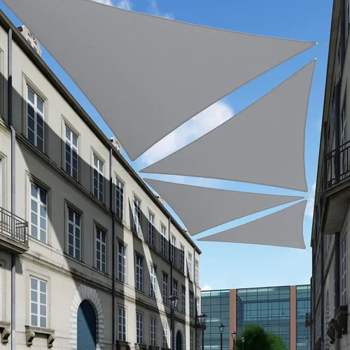 Vista 11 de TANG Toldo parasol triangular de 2 x 2 x 2 pies, para patio, tela permeable con bloqueo UV para pérgola, patio trasero, porche, terraza, jardín Beige