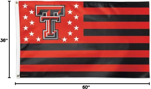 Vista 2 de WinCraft NCAA Texas Tech University 13433115 - Bandera de lujo, 3 x 5 pies