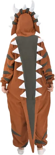 Vista 5 de Triceratops - Pijama de dinosaurio para adultos, disfraz de dinosaurio para Navidad, Halloween, cosplay, ropa de dormir
